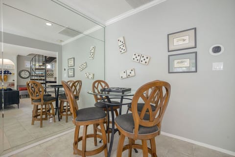 Additional seating near the dining table