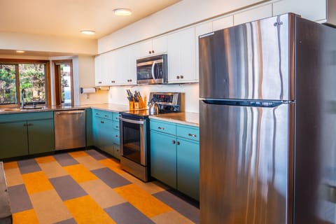 An open and bright kitchen is a dream come true for the family chef.