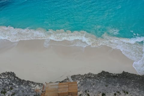 On the beach, sun loungers, beach towels