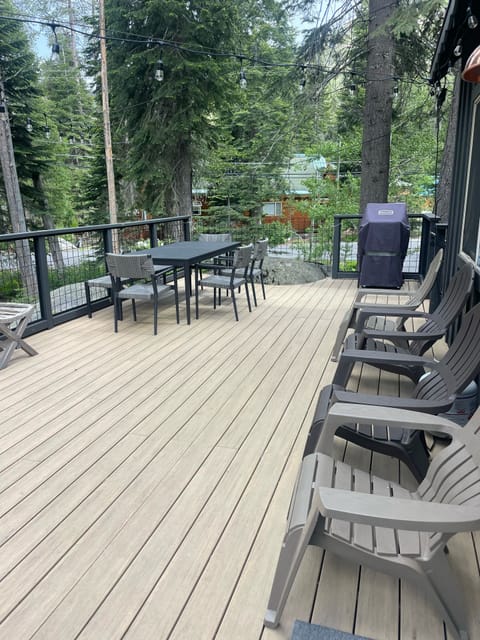 Large deck with gas BBQ and plenty of seating