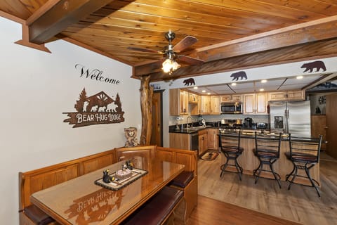 Welcome to the Bear Hug Lodge. View of dinette and kitchen island
