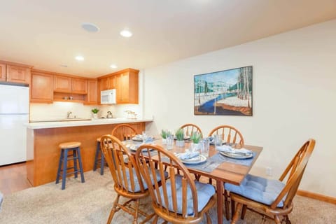 Dining table seating for 6 and island seating for 3