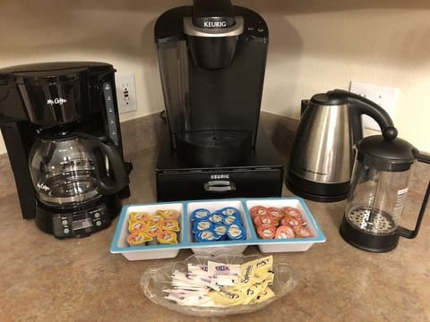 Make coffee your way! Coffee, creamers, sweeteners, and hot chocolate provided.