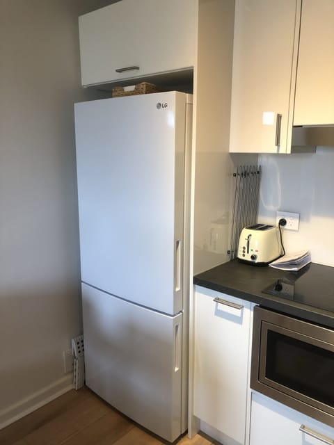 Full-size fridge, microwave, oven, stovetop