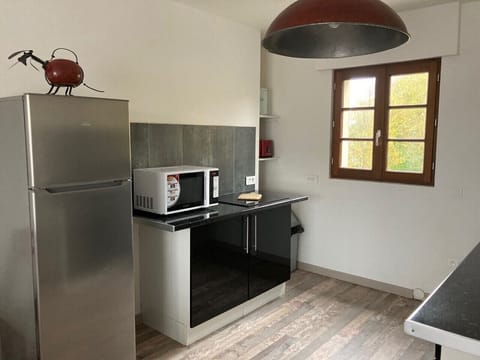 Fridge, microwave, oven, coffee/tea maker