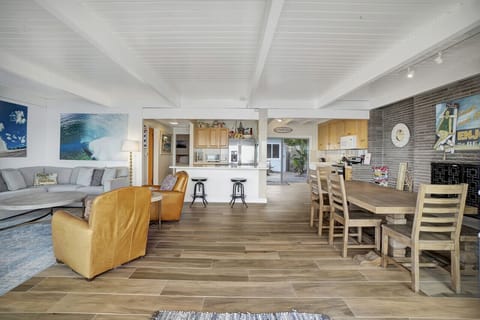 Open floor plan living and dining room.