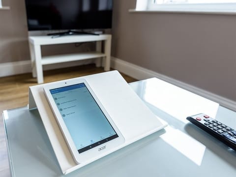 Tablet on coffee table