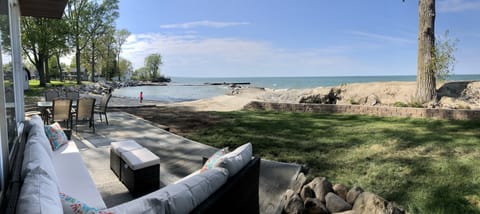 New sectional sofa with gorgeous views of the beach, water, and amazing sunsets!