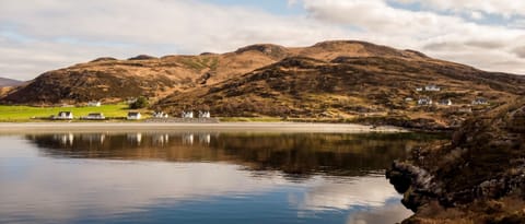 The beach and houses at Ardmair