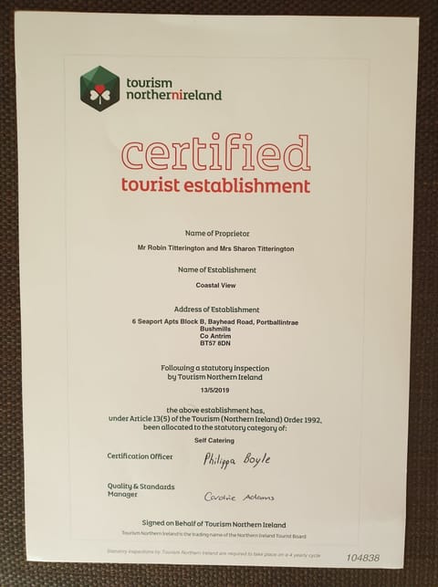 Northern Ireland Tourism Certifcate