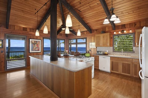 Kitchen is spacious and fully equipped