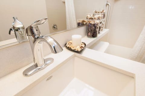 Bathroom with the essential toiletries provided!