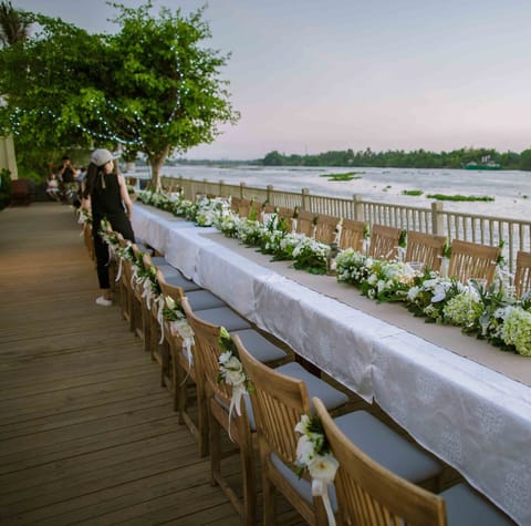 Outdoor banquet area