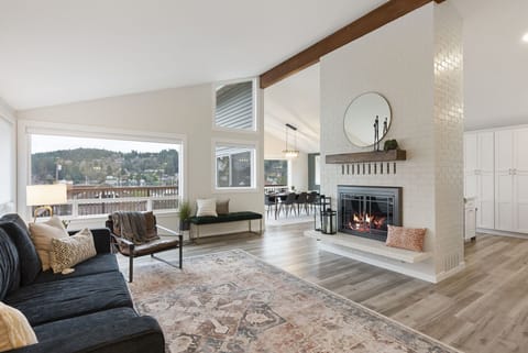 Our upstairs living room has a great view of the harbor.