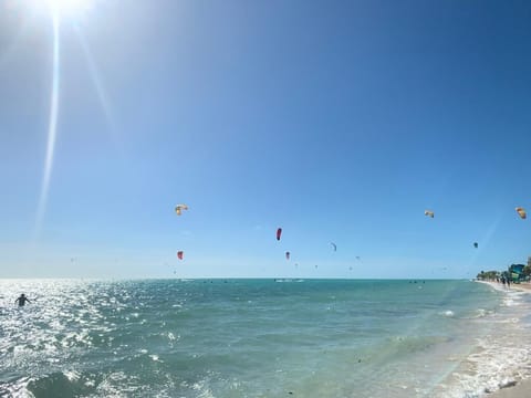 Beach nearby, sun loungers, beach towels