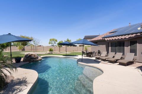 Gorgeous back yard with HEATED pool