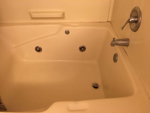 Combined shower/tub, jetted tub, hair dryer, towels