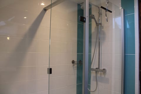 Combined shower/tub, hair dryer