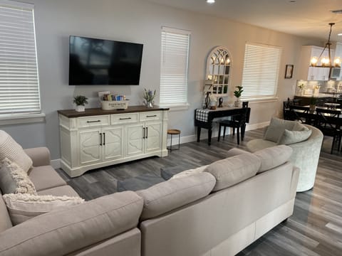 Entertainment center with cable . Stocked with Roku t.v., games, puzzles, books