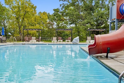 Indoor pool, pool umbrellas