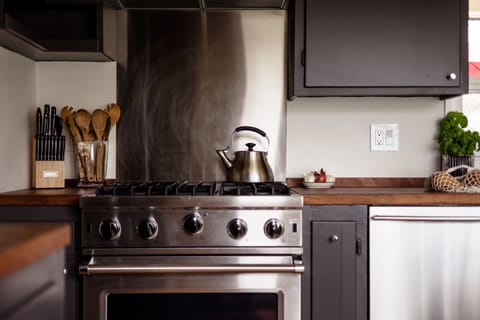 Stainless steel appliances.