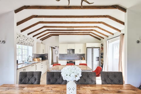 The kitchen and dining table at Flock Cottage, Welsh Borders