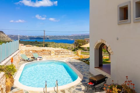 Private pool and terrace with sea views