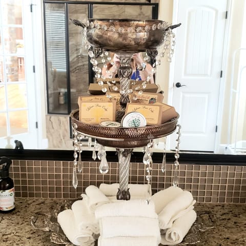 Main level Master Bathroom. Fireplace. Double vanity. Garden Tub and shower.