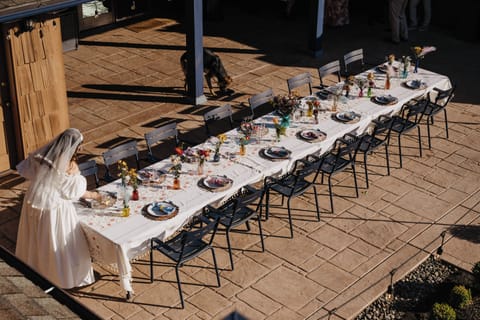 Outdoor banquet area