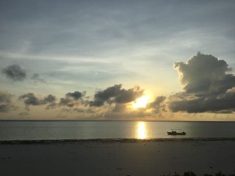 Beach nearby, sun loungers