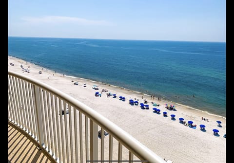 On the beach, sun loungers, beach towels