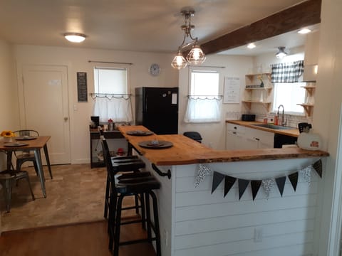 Spacious eat-in kitchen.  Lots of counter space for cooking, eating, serving.