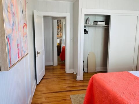 2 bedrooms, memory foam beds, iron/ironing board, travel crib
