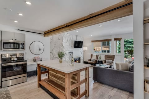 Fully remodeled kitchen off of living area