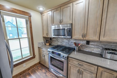 Bright and sunny fully stocked kitchen