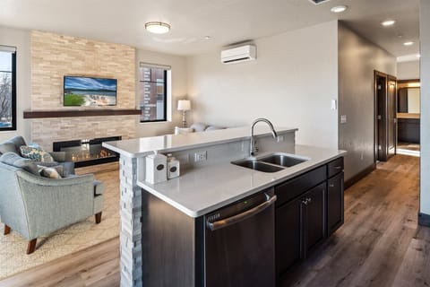 Kitchen is fully appointed.