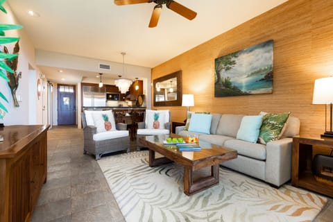 Living room with ocean views