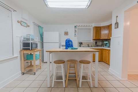 More seating at the butcher block island