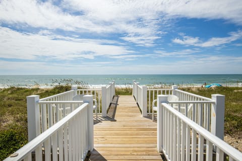 Beautiful deck leading out to white sandy beaches