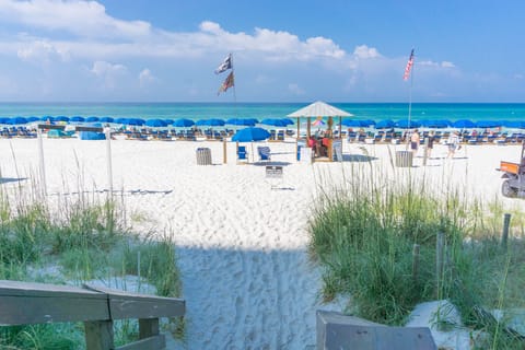 On the beach, beach towels