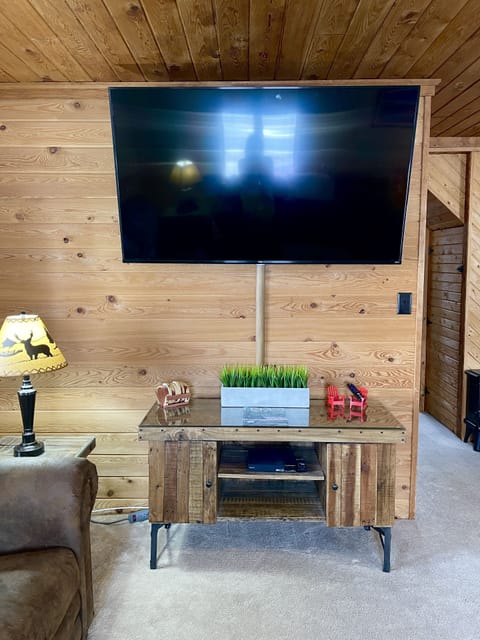Smart TV, fireplace, DVD player