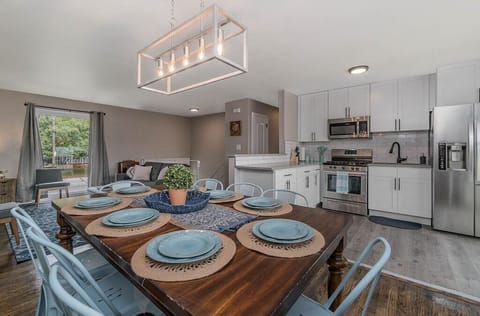 Welcome to Big Blue! Enjoy family and friends around the dinner table.