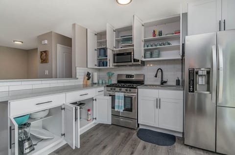 Kitchen basics are provided.