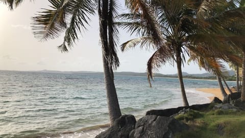 Beach nearby, sun loungers, beach towels