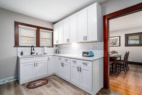 Fully stocked kitchen with brand new appliances.