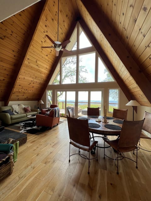 A-Frame living room. Amazing light and views