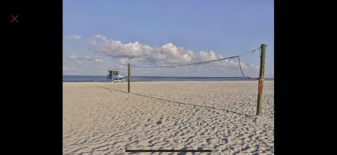 Beach nearby, sun loungers