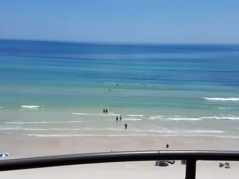 On the beach, sun loungers, beach towels