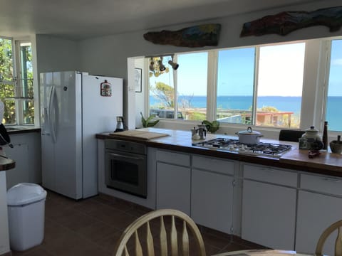 Fridge, oven, stovetop, coffee/tea maker