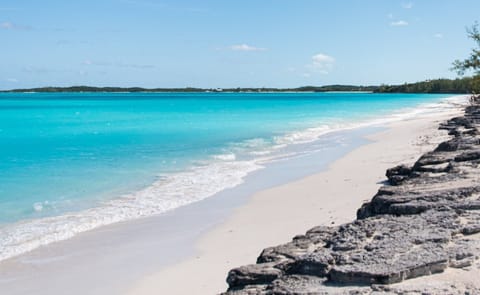 On the beach, sun loungers, beach towels